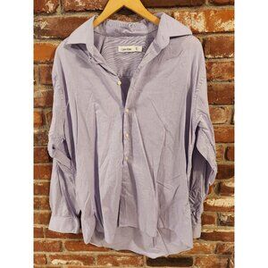 Calvin Klein Men's Purple & White Thin Striped L/S Dress Shirt 16 1/2 - 34/35